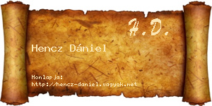 Hencz Dániel névjegykártya